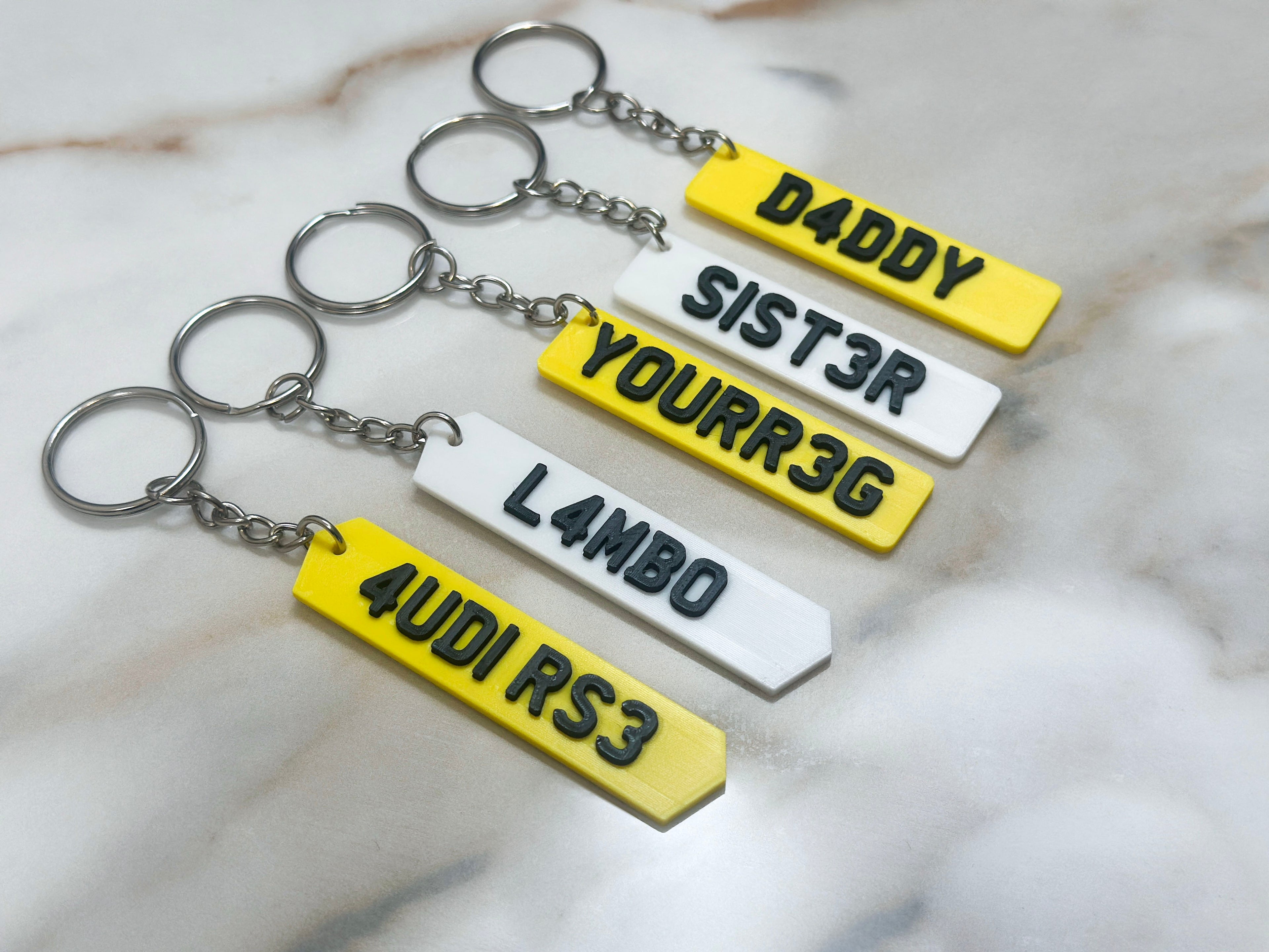 Personalised Number Plate Keyring | Custom Car Reg Keychain | Rectangular or Hex Shape | UK Plate Style | Gift for Him Her | Christmas