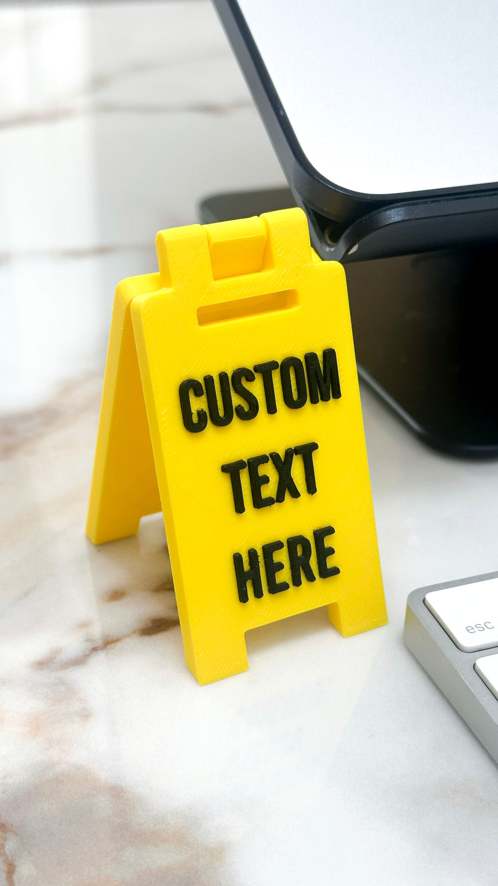 Custom Caution Desk Sign | Personalised Funny Office Sign | Novelty Wet Floor Style Sign | Desk Decor | Coworker | Secret Santa | New Job