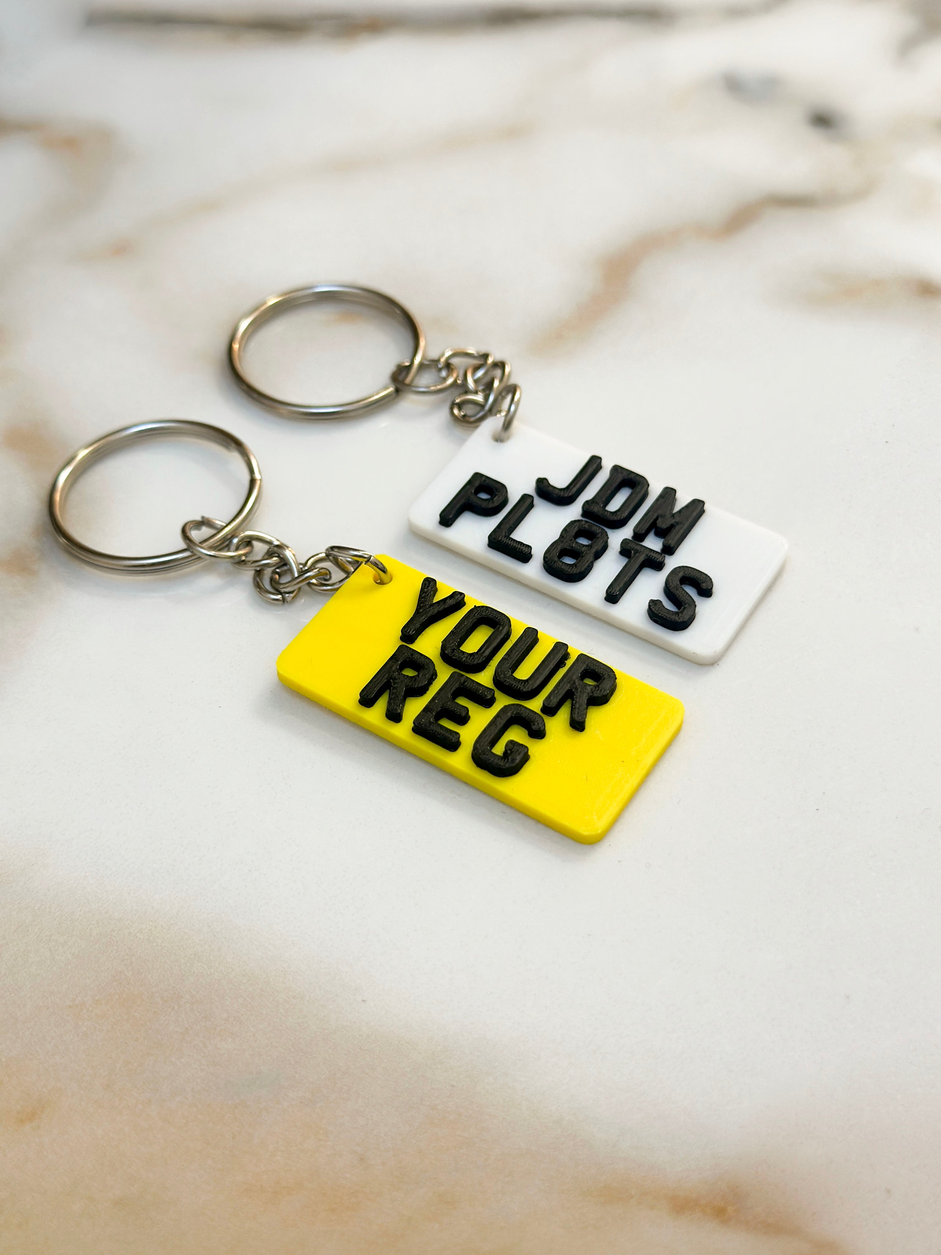 JDM Style Number Plate Keyring | Custom Car Reg Keychain | Rectangular Shape | Japanese Plate Style | Gift for Him Her | Car Enthusiast Gift