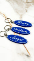 Personalised Name Keychain | Oval Badge Keyring | Custom Text | Car Lover Gift | New Driver Gift | First Car