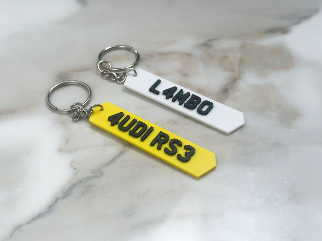Personalised Number Plate Keyring | Custom Car Reg Keychain | Rectangular or Hex Shape | UK Plate Style | Gift for Him Her | Christmas