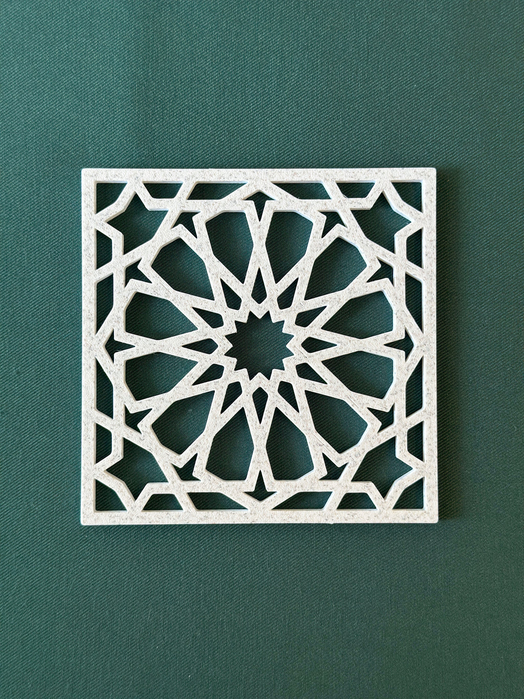 Islamic Geometric Coasters Set of 4 | Marble Effect Decorative | Moroccan Star Pattern | Islamic Home Decor Gift