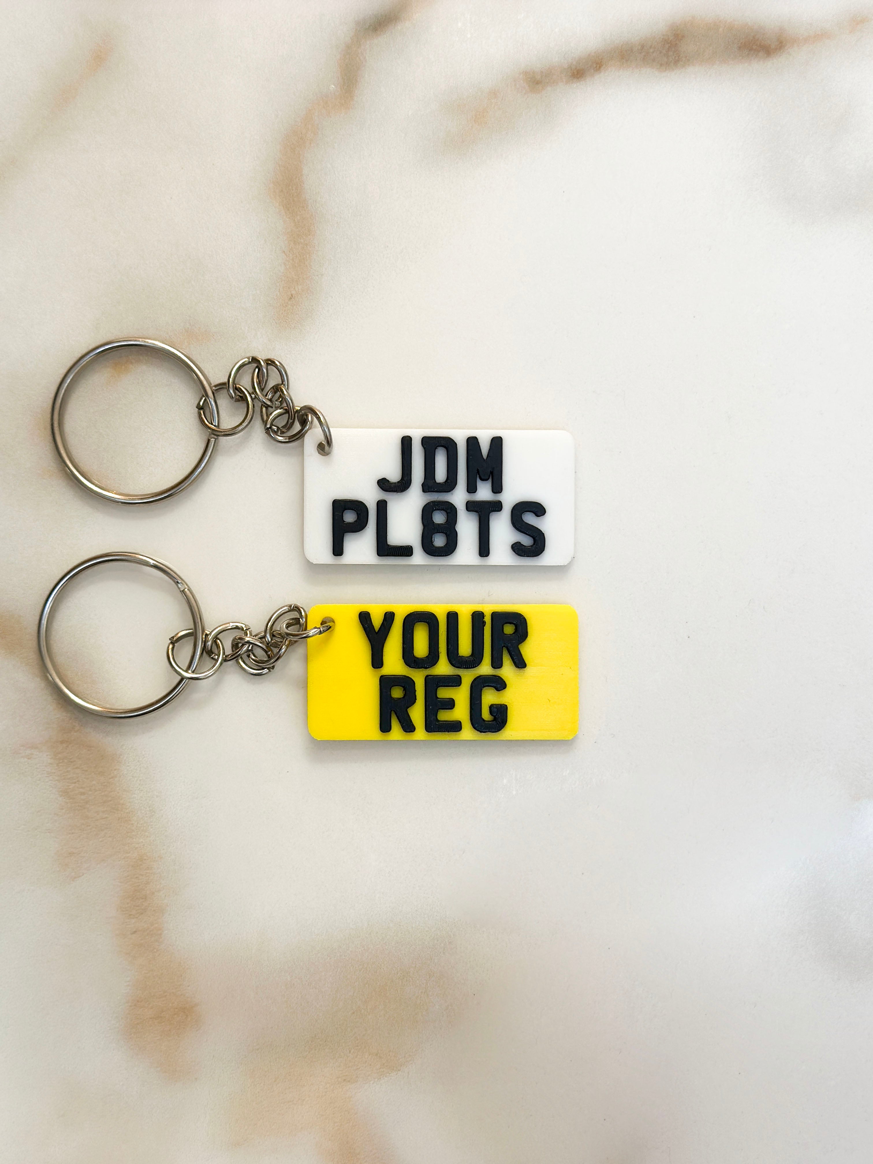 JDM Style Number Plate Keyring | Custom Car Reg Keychain | Rectangular Shape | Japanese Plate Style | Gift for Him Her | Car Enthusiast Gift