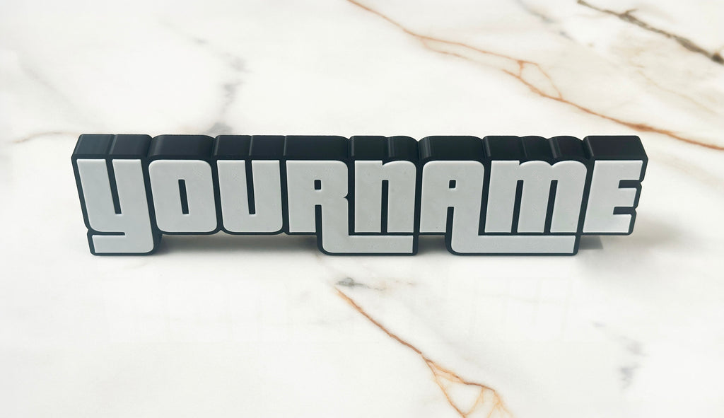Personalised Gamer Name Sign | Custom 3D Name Plaque | Bold Gaming Font Name Display | Matching Keychain | Gift for Gamers | Gamertag