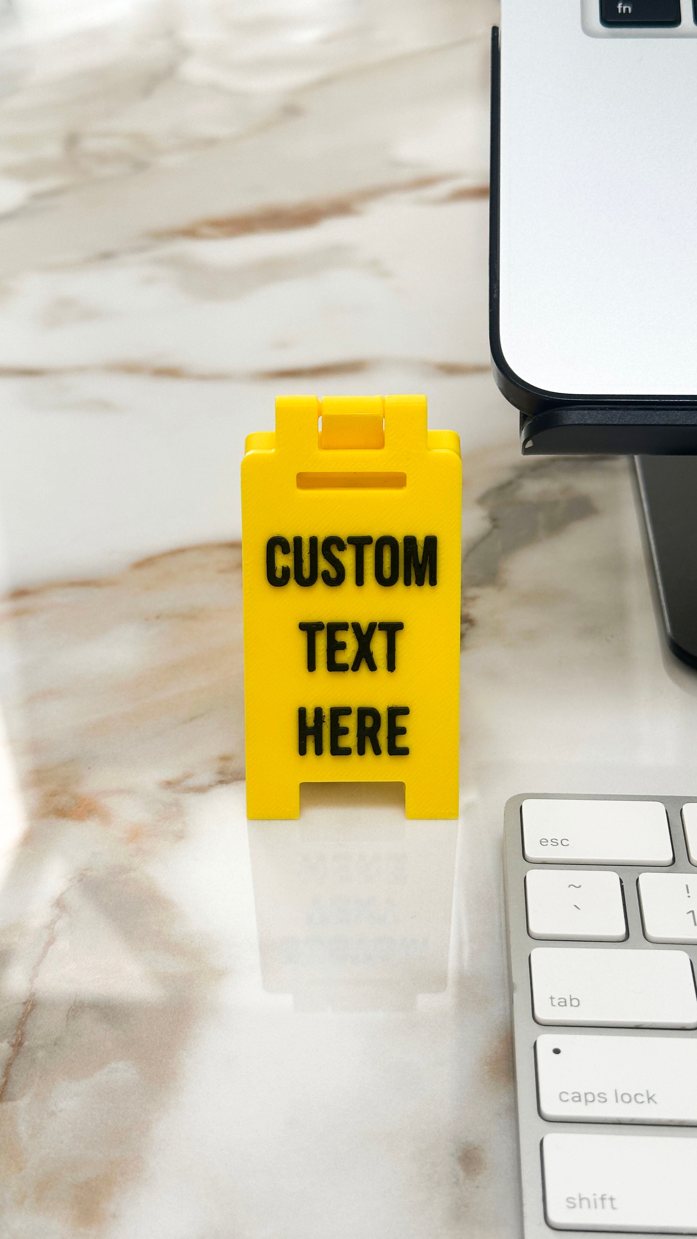 Custom Caution Desk Sign | Personalised Funny Office Sign | Novelty Wet Floor Style Sign | Desk Decor | Coworker | Secret Santa | New Job