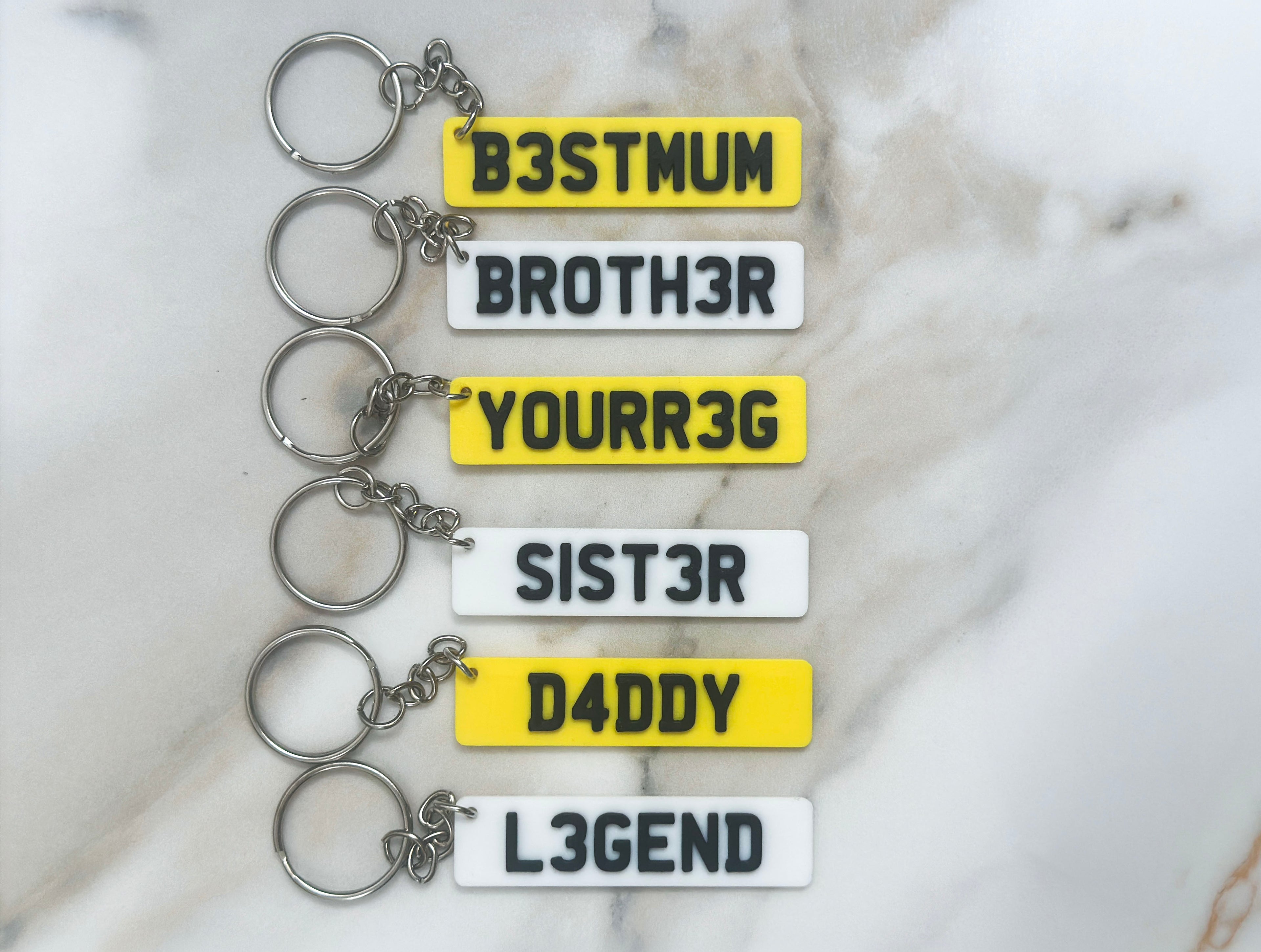 Personalised Number Plate Keyring | Custom Car Reg Keychain | Rectangular or Hex Shape | UK Plate Style | Gift for Him Her | Christmas