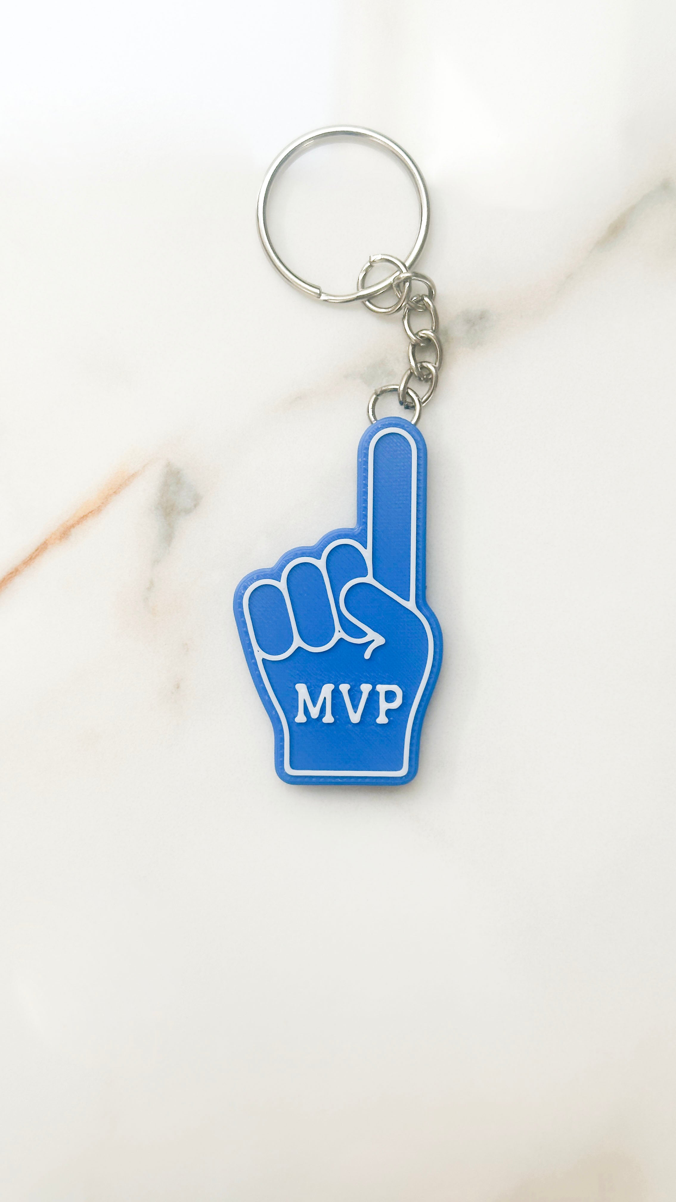 Foam Finger Keychain | Personalised Sports Fan | Custom Text Varsity Gift | Dad Mum Coach | Team Spirit | Personalised #1 Fan | Graduation
