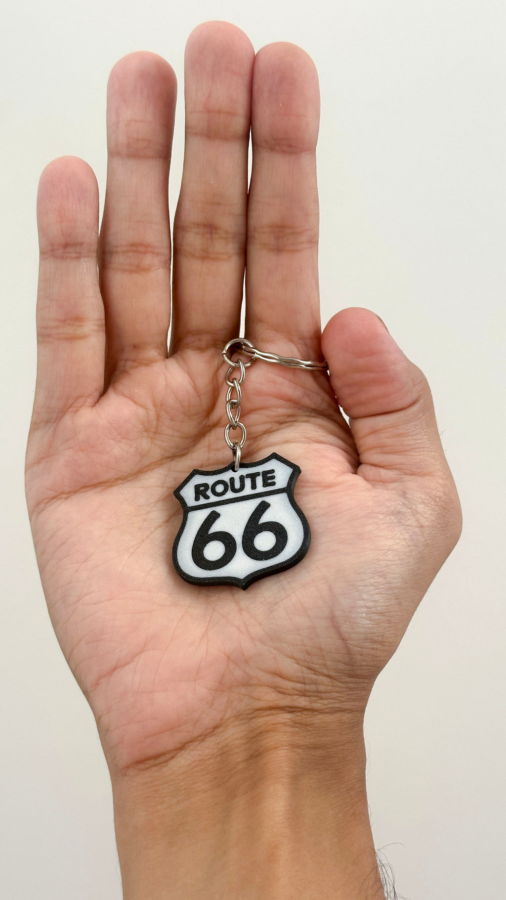 Route 66 Keychain | Classic Road Sign Keyring | Asphalt Texture Highway Shield | Road Trip Gift | USA Travel Souvenir