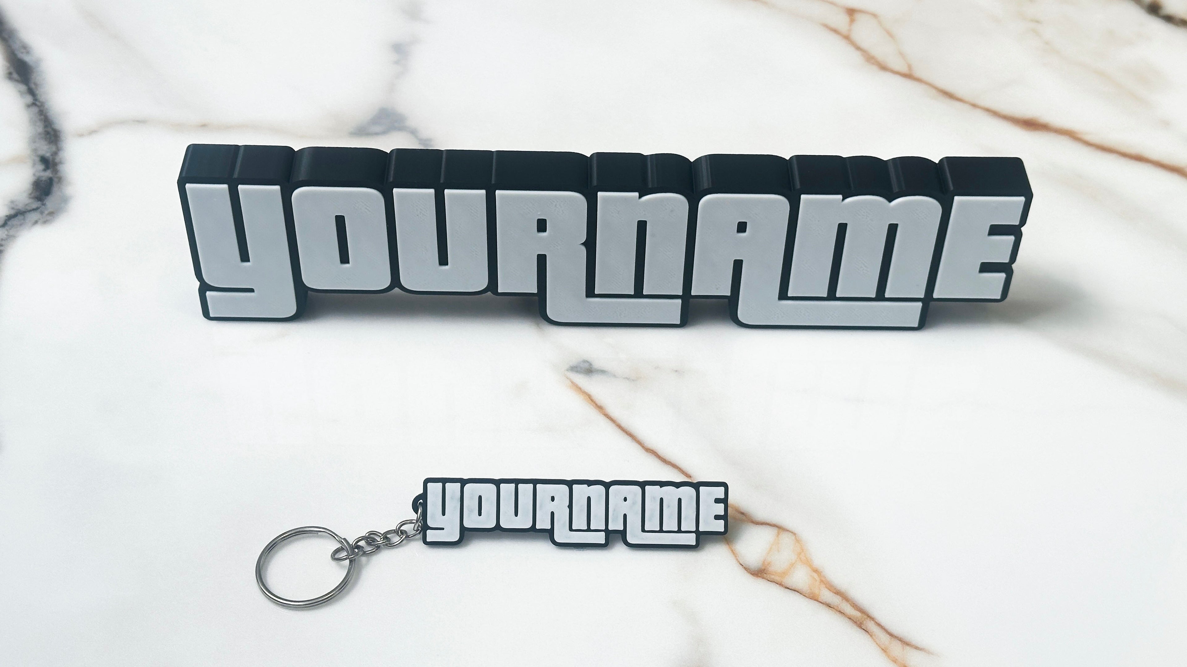 Personalised Gamer Name Sign | Custom 3D Name Plaque | Bold Gaming Font Name Display | Matching Keychain | Gift for Gamers | Gamertag