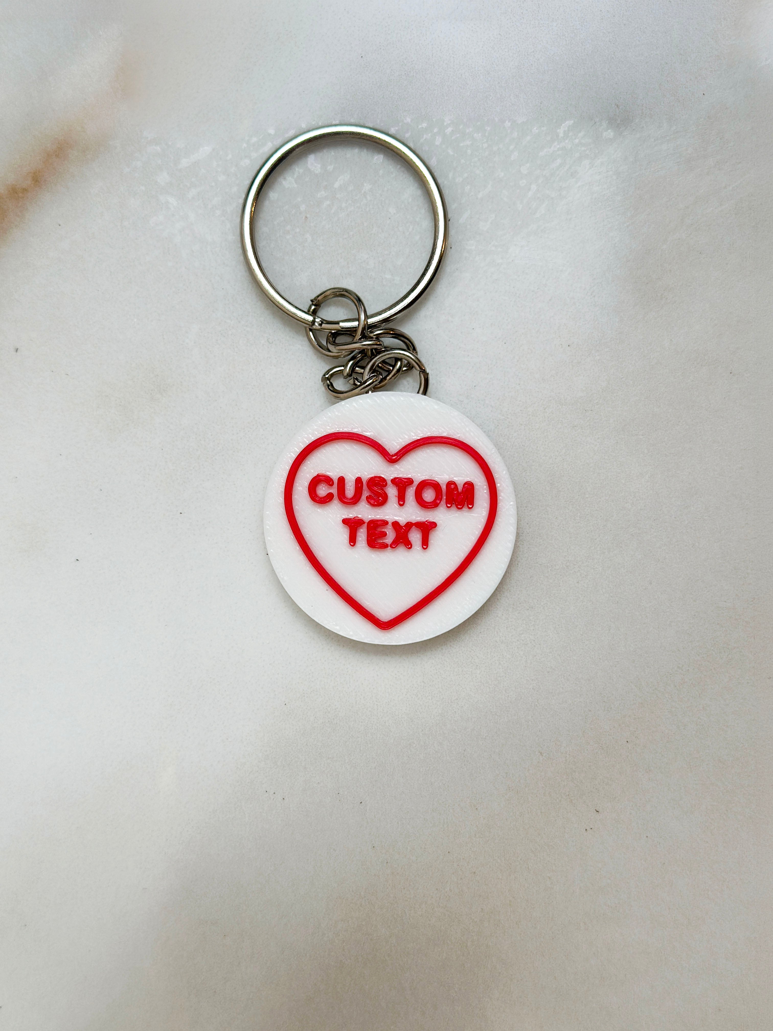 Personalised Love Heart Sweet Keyring | Custom Message Keychain | Valentine Gift for Her | Cute Bag Charm | Best Friend Gift | Wedding Gift