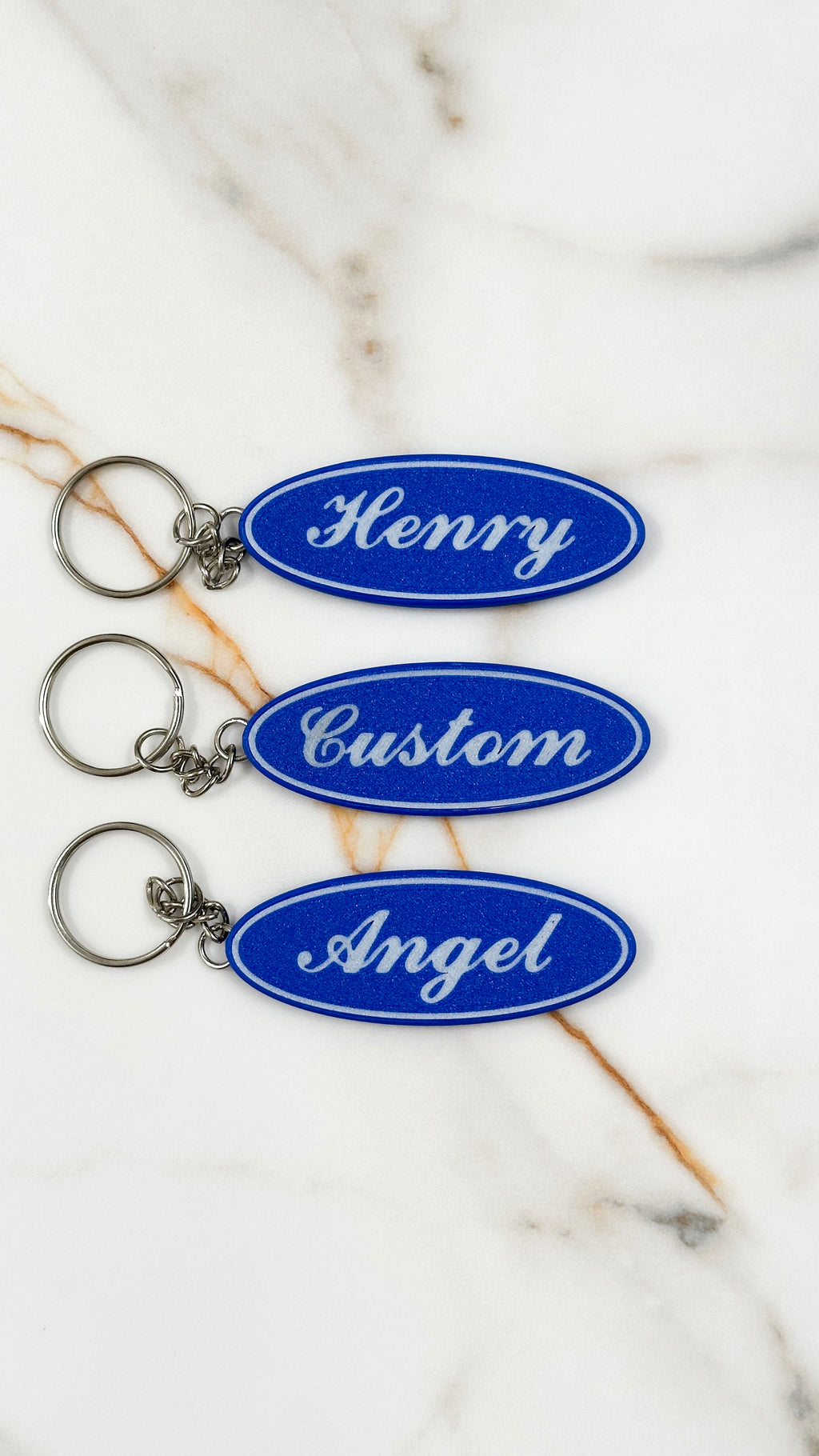 Personalised Name Keychain | Oval Badge Keyring | Custom Text | Car Lover Gift | New Driver Gift | First Car