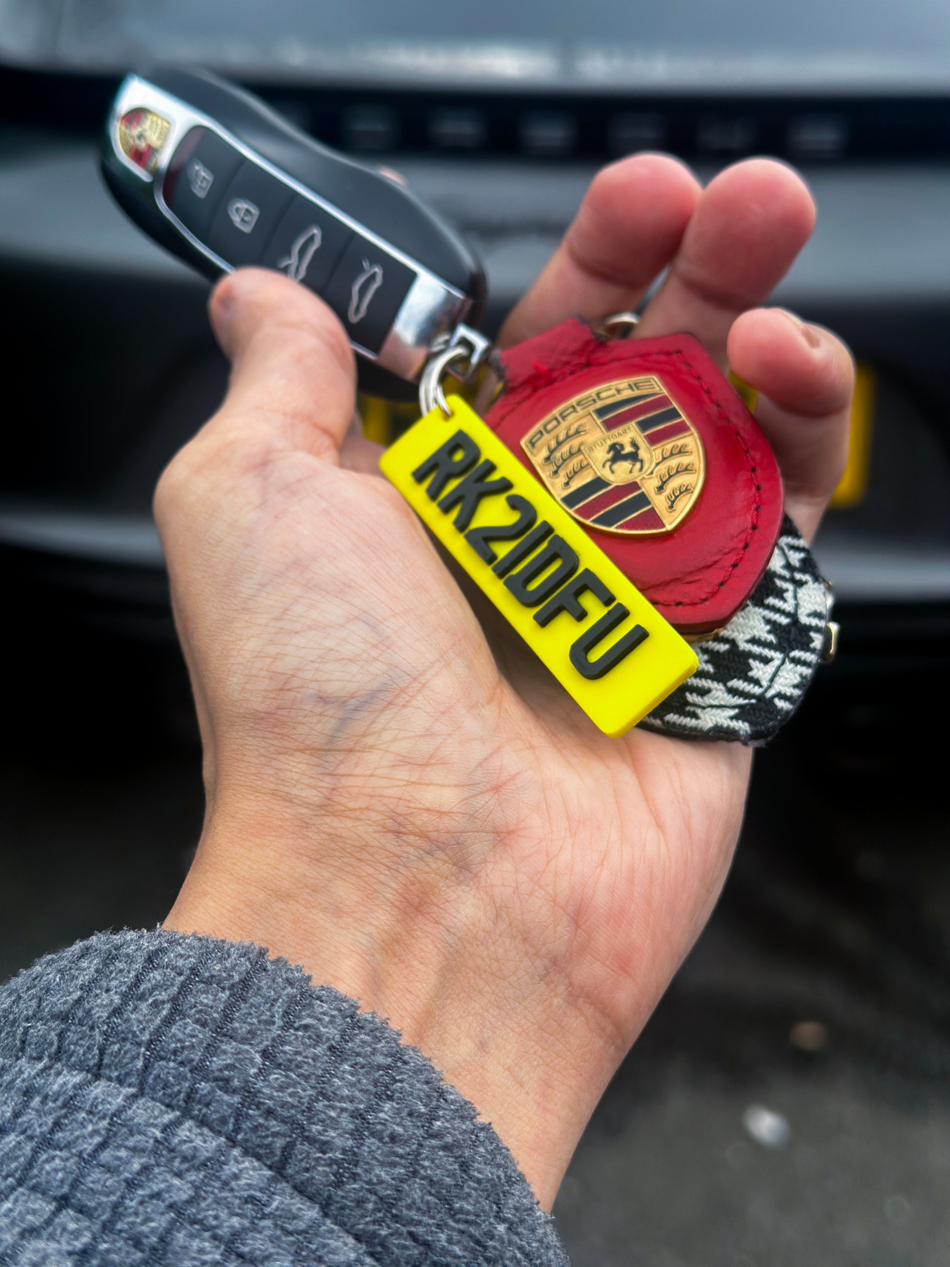 Personalised Number Plate Keyring | Custom Car Reg Keychain | Rectangular or Hex Shape | UK Plate Style | Gift for Him Her | Christmas