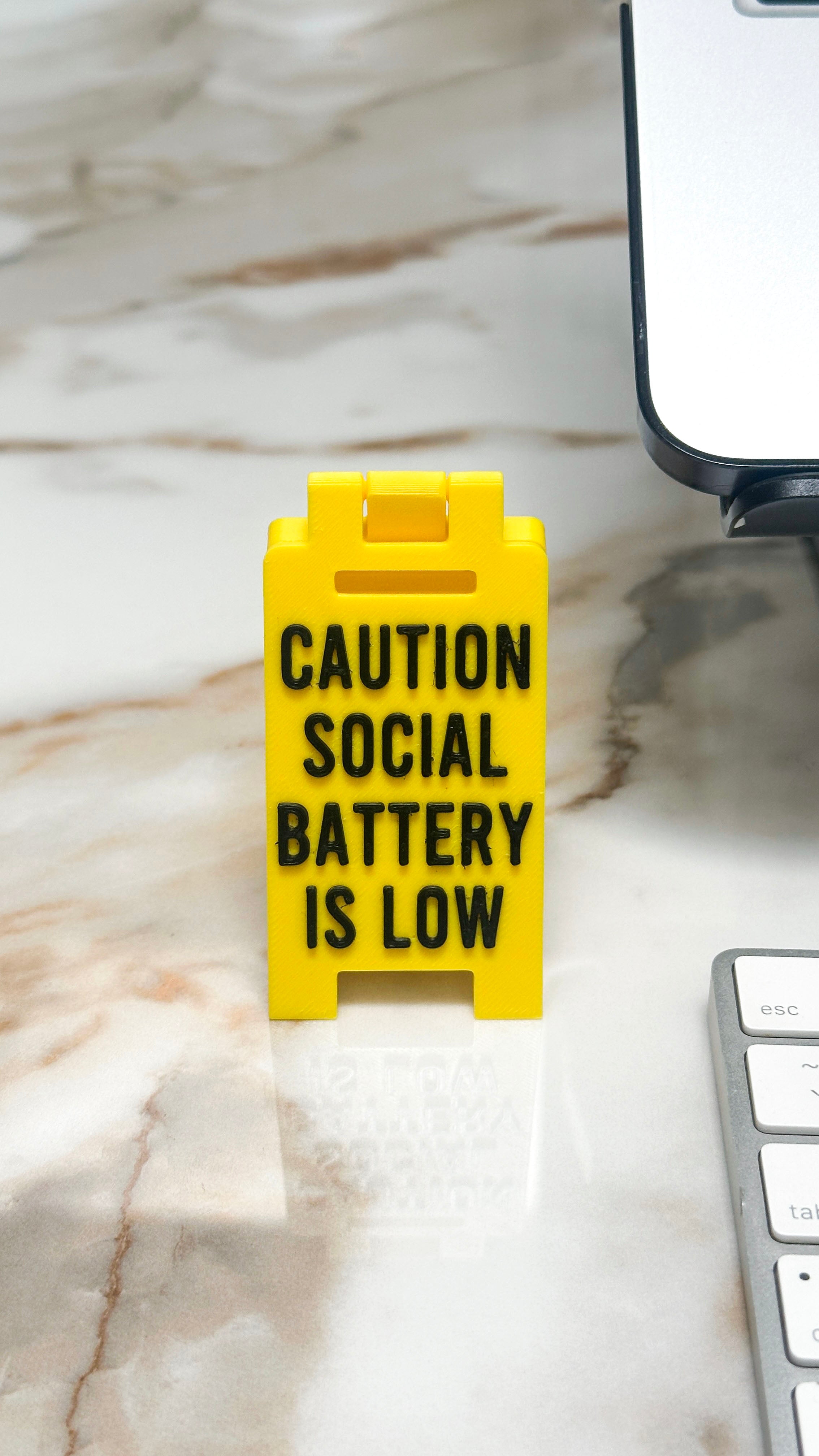 Custom Caution Desk Sign | Personalised Funny Office Sign | Novelty Wet Floor Style Sign | Desk Decor | Coworker | Secret Santa | New Job