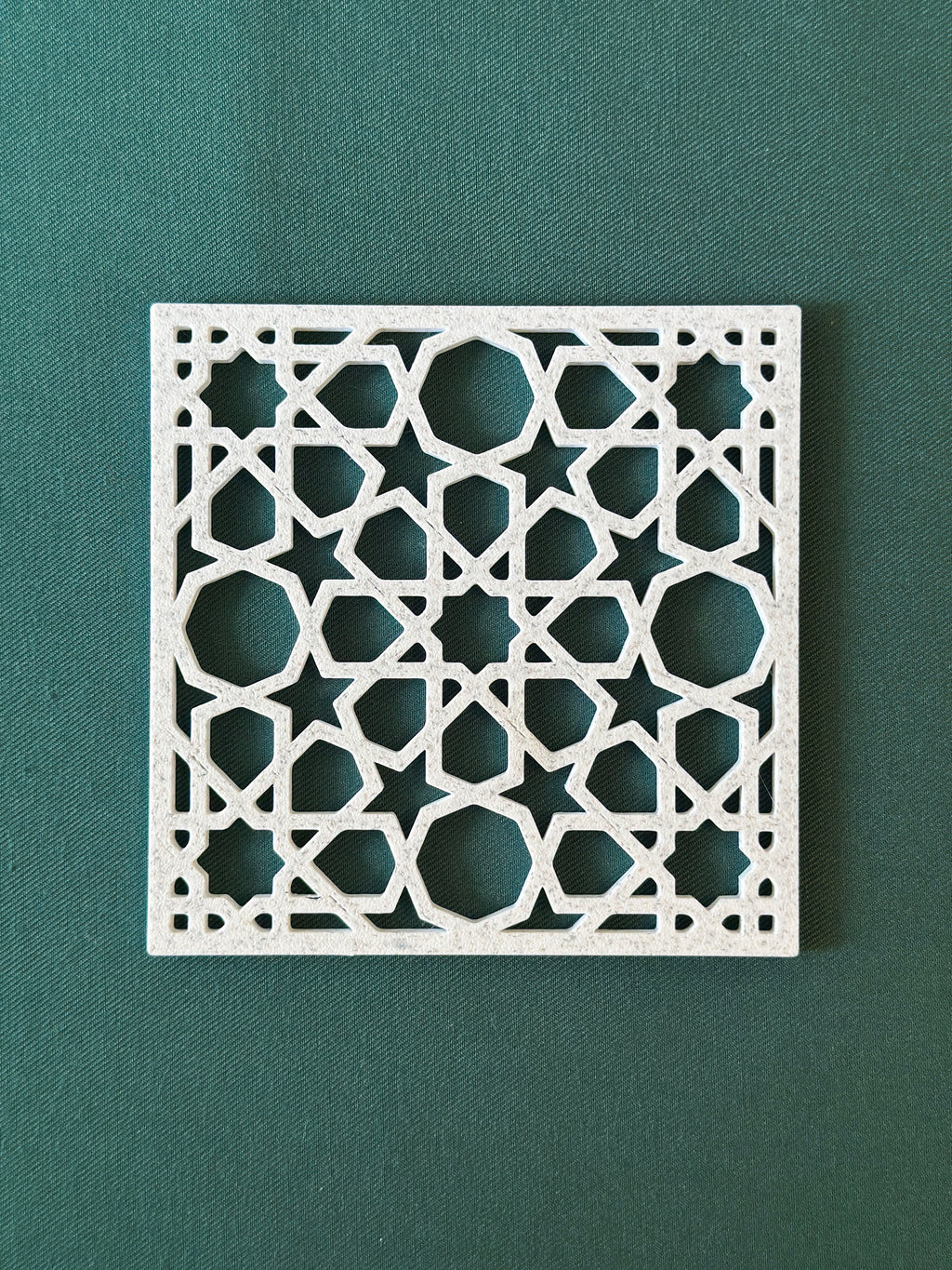 Islamic Geometric Coasters Set of 4 | Marble Effect Decorative | Moroccan Star Pattern | Islamic Home Decor Gift