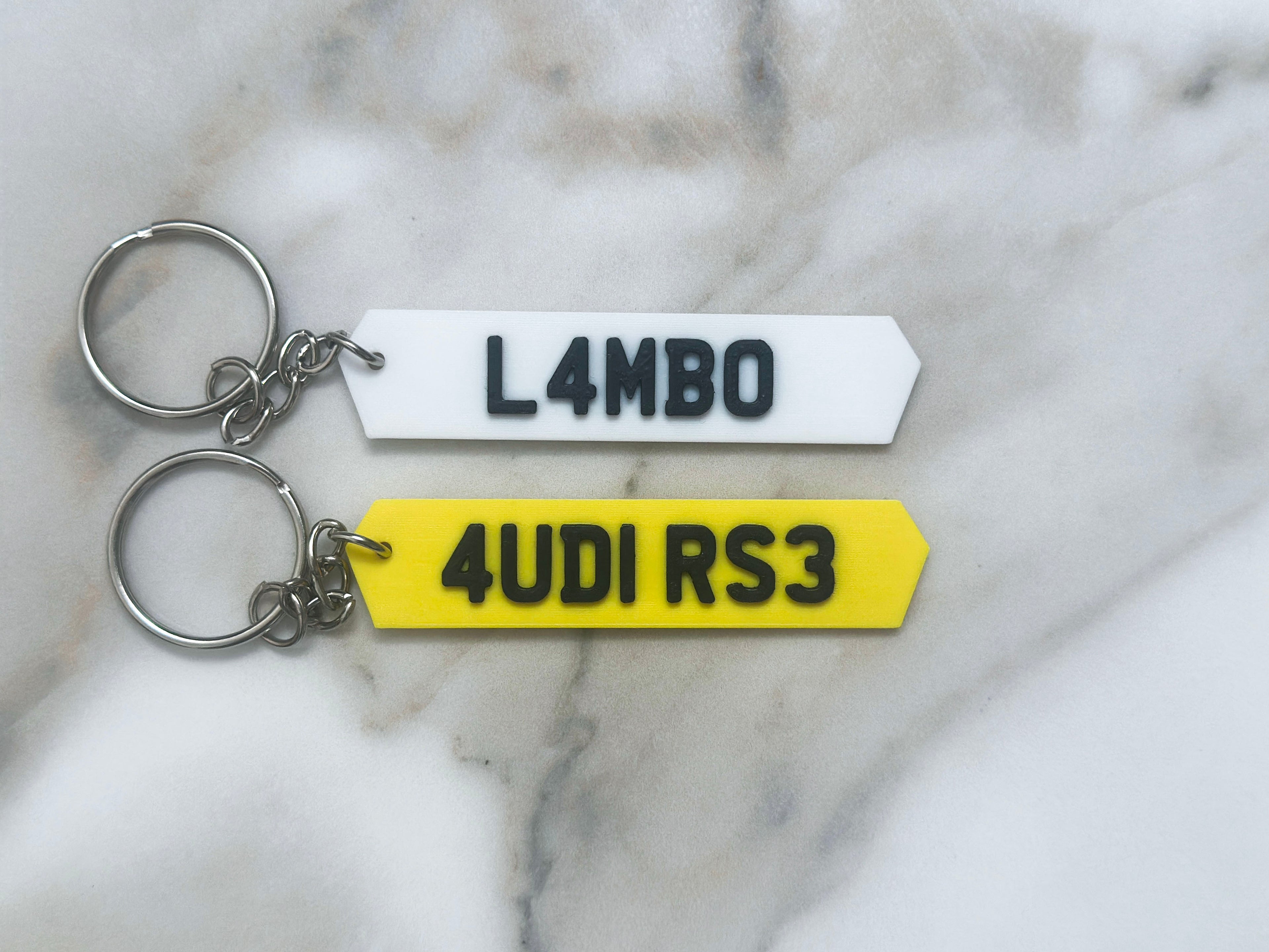 Personalised Number Plate Keyring | Custom Car Reg Keychain | Rectangular or Hex Shape | UK Plate Style | Gift for Him Her | Christmas