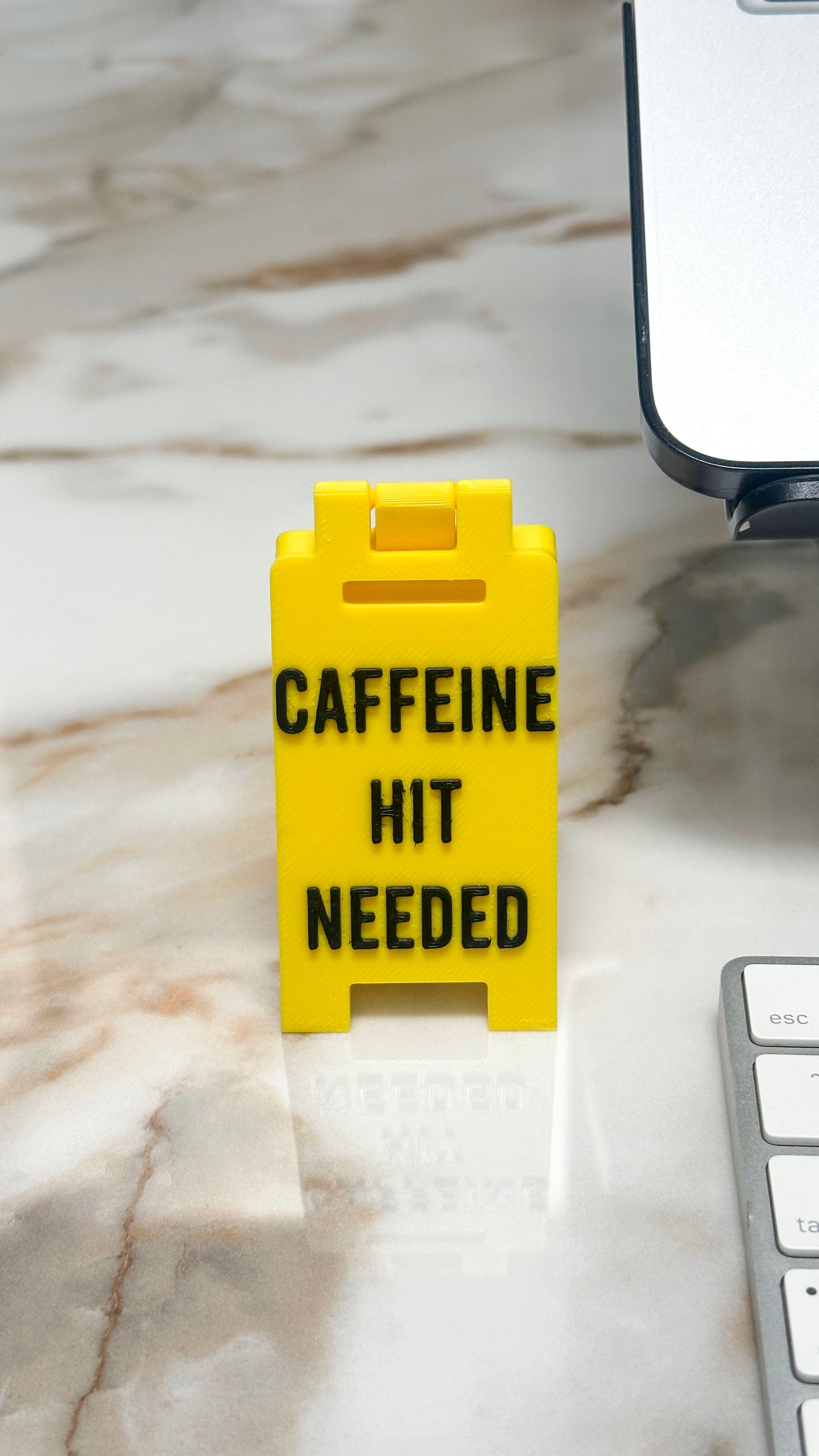 Custom Caution Desk Sign | Personalised Funny Office Sign | Novelty Wet Floor Style Sign | Desk Decor | Coworker | Secret Santa | New Job