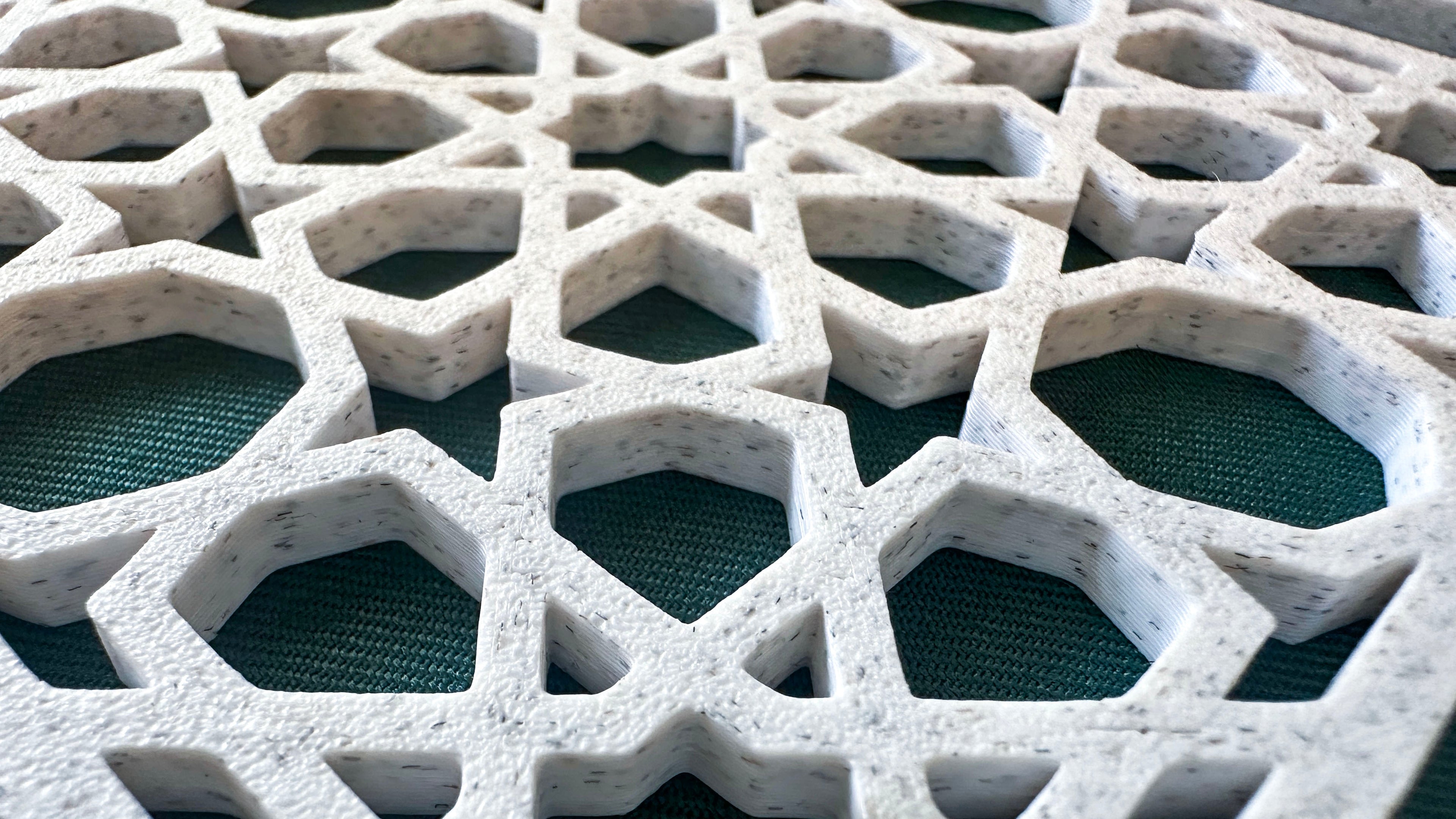 Islamic Geometric Coasters Set of 4 | Marble Effect Decorative | Moroccan Star Pattern | Islamic Home Decor Gift