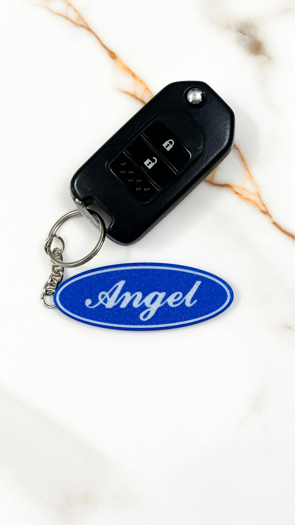 Personalised Name Keychain | Oval Badge Keyring | Custom Text | Car Lover Gift | New Driver Gift | First Car