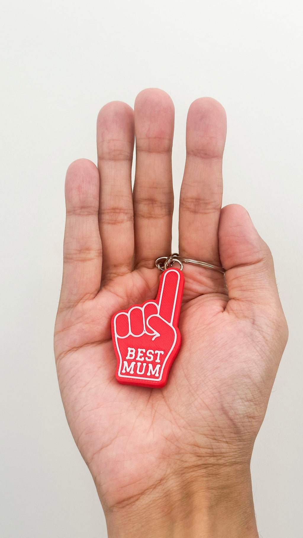 Foam Finger Keychain | Personalised Sports Fan | Custom Text Varsity Gift | Dad Mum Coach | Team Spirit | Personalised #1 Fan | Graduation