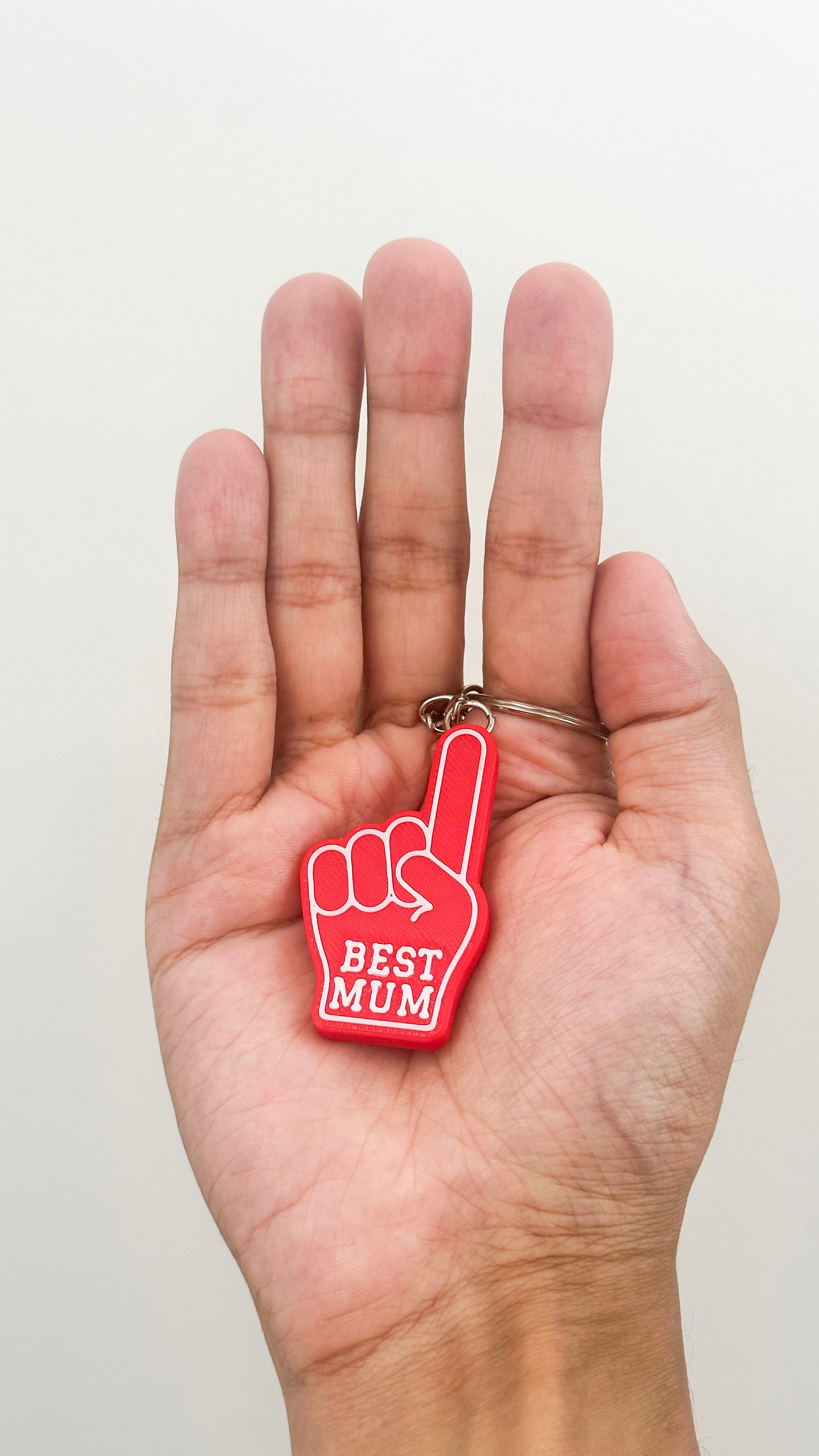Foam Finger Keychain | Personalised Sports Fan | Custom Text Varsity Gift | Dad Mum Coach | Team Spirit | Personalised #1 Fan | Graduation