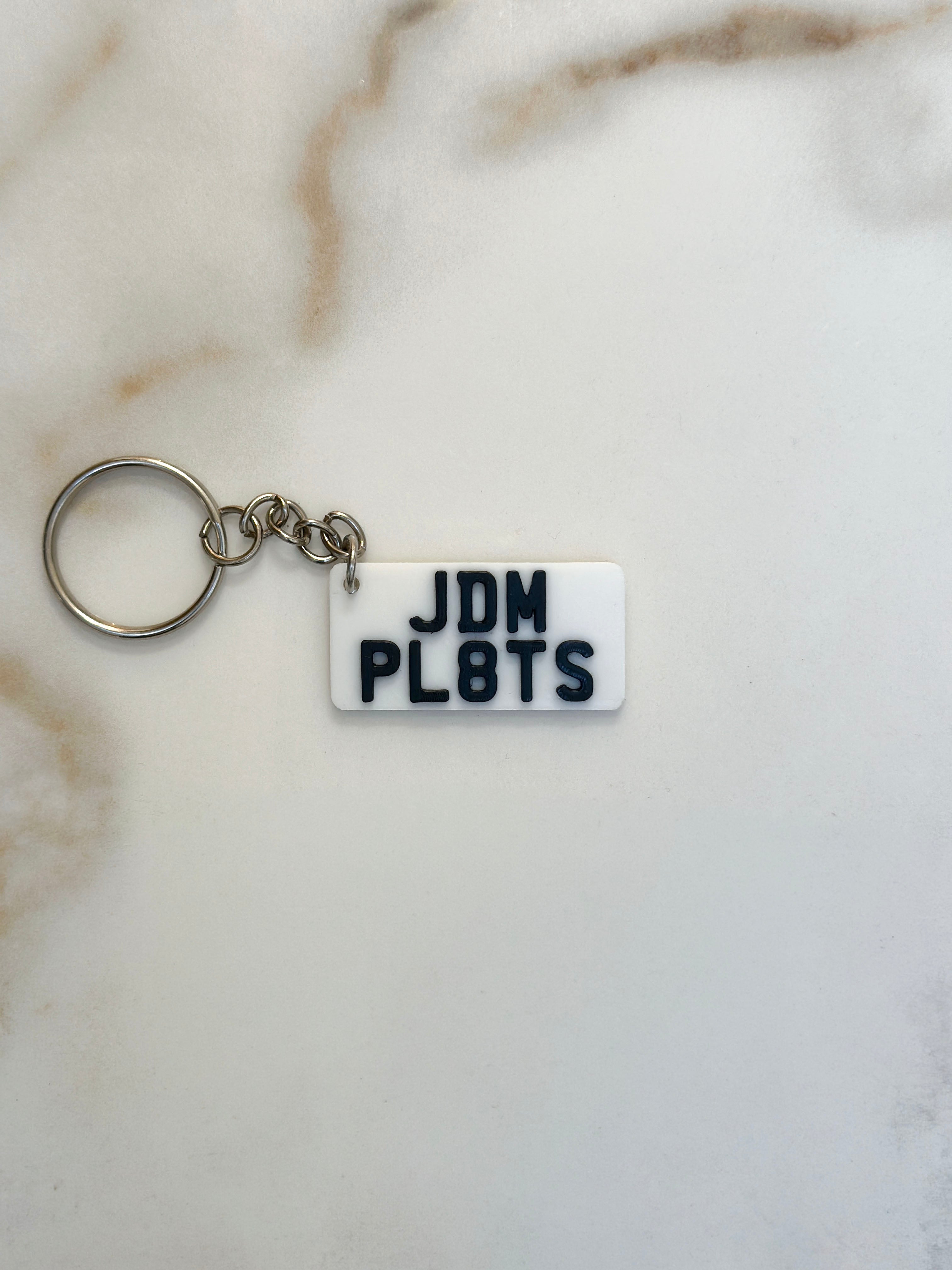 JDM Style Number Plate Keyring | Custom Car Reg Keychain | Rectangular Shape | Japanese Plate Style | Gift for Him Her | Car Enthusiast Gift