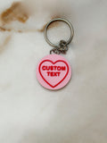 Personalised Love Heart Sweet Keyring | Custom Message Keychain | Valentine Gift for Her | Cute Bag Charm | Best Friend Gift | Wedding Gift