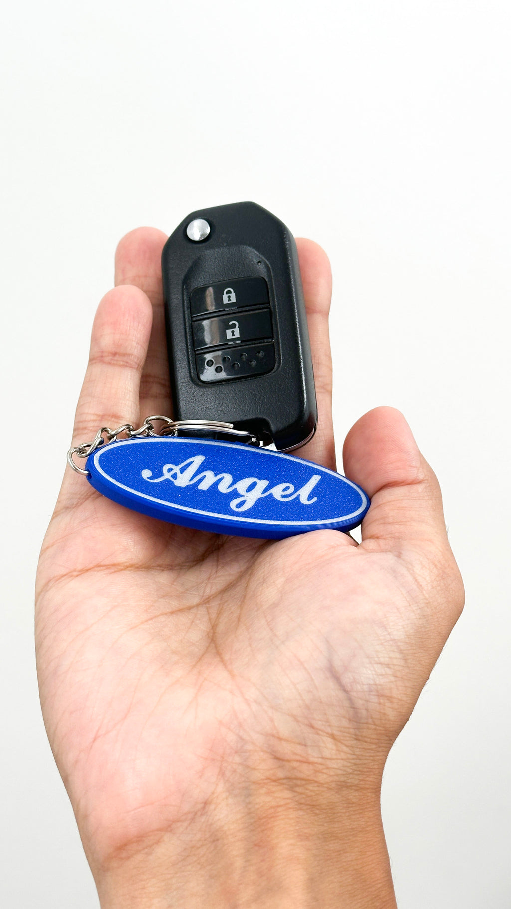 Personalised Name Keychain | Oval Badge Keyring | Custom Text | Car Lover Gift | New Driver Gift | First Car