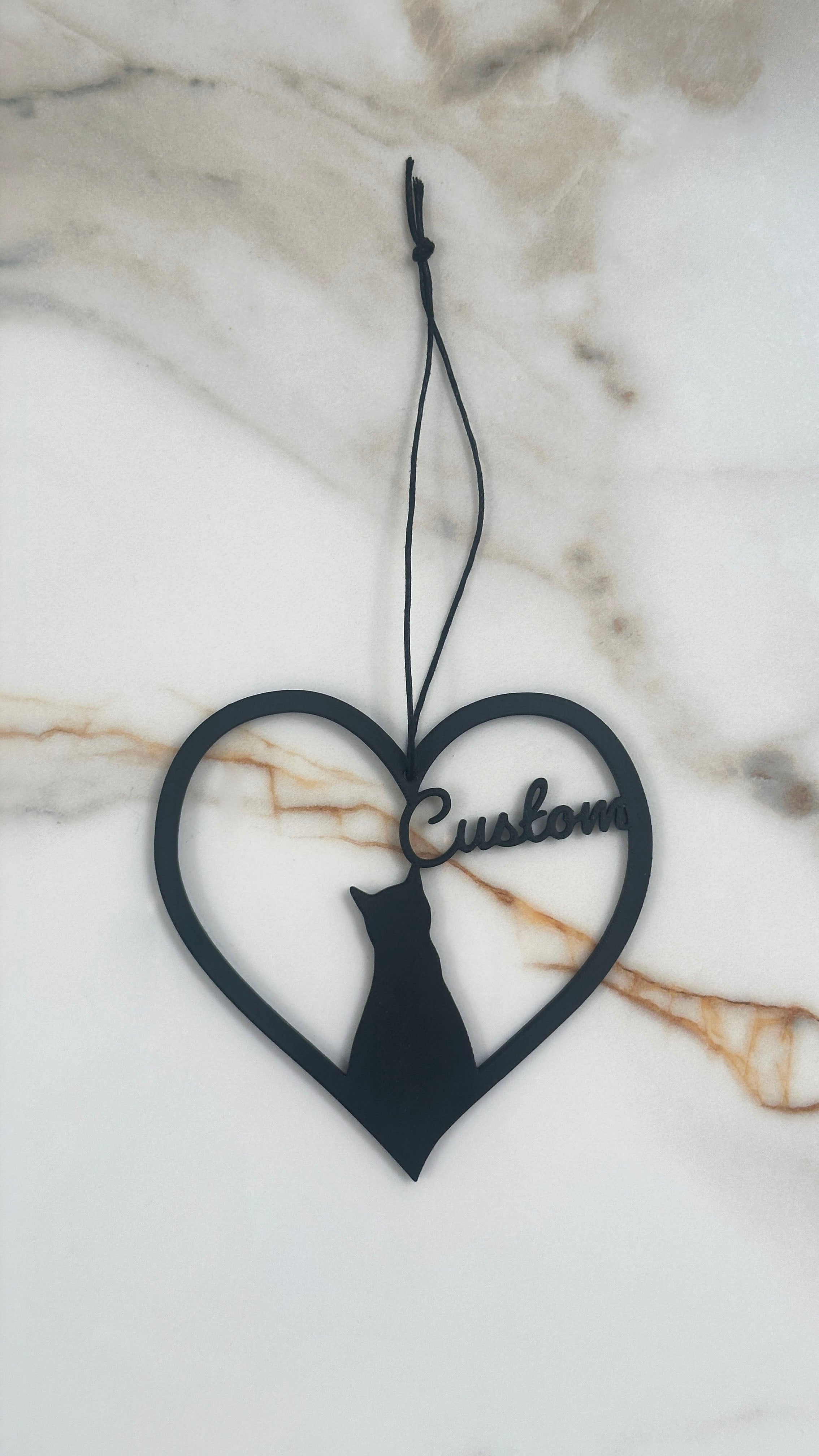 Personalised Pet Name Heart Hanging Sign | Custom Cat or Dog Silhouette Decor | Dachshund German Shepherd Labrador | Pet Memorial Gift