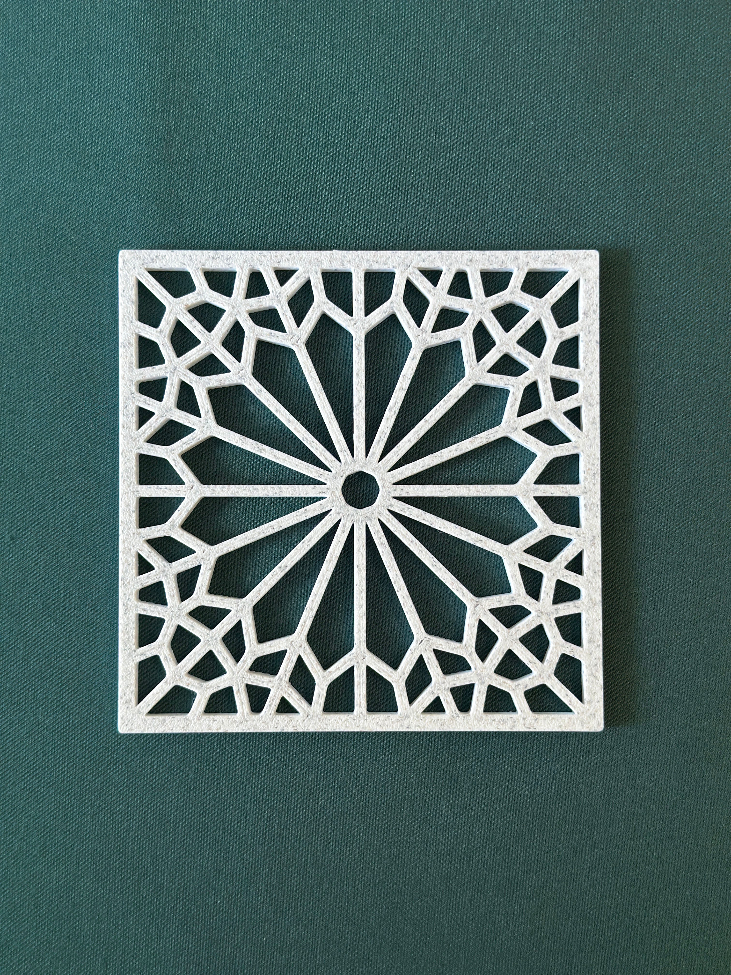 Islamic Geometric Coasters Set of 4 | Marble Effect Decorative | Moroccan Star Pattern | Islamic Home Decor Gift