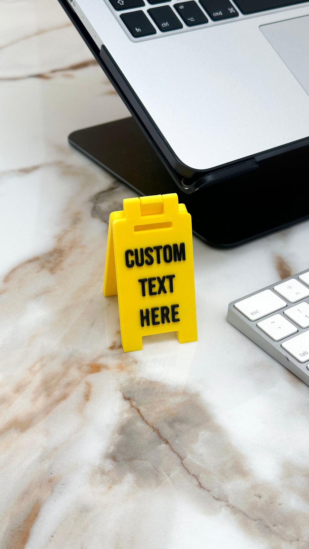 Custom Caution Desk Sign | Personalised Funny Office Sign | Novelty Wet Floor Style Sign | Desk Decor | Coworker | Secret Santa | New Job
