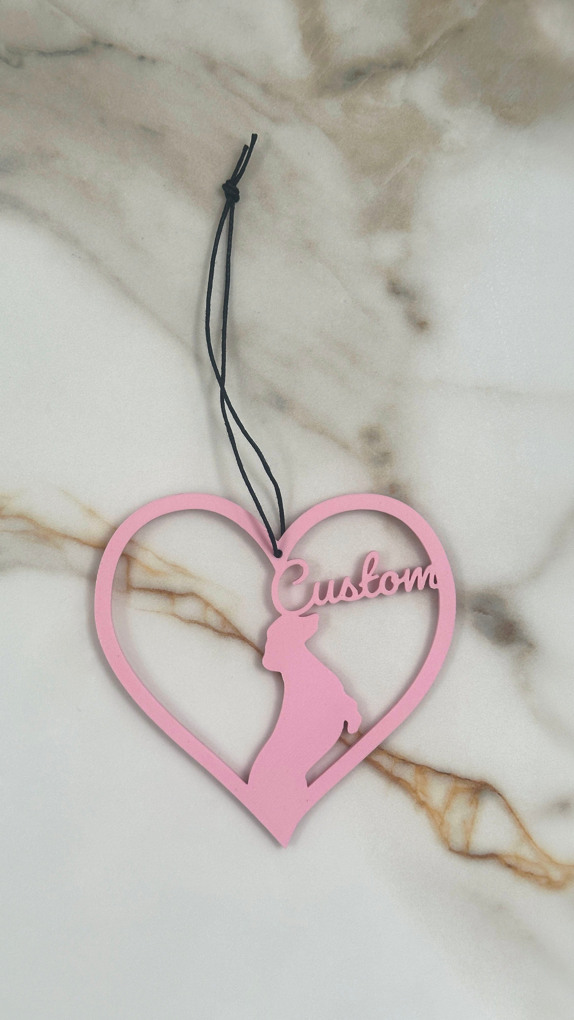 Personalised Pet Name Heart Hanging Sign | Custom Cat or Dog Silhouette Decor | Dachshund German Shepherd Labrador | Pet Memorial Gift