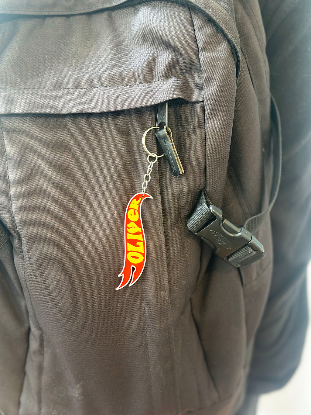 Personalised Flame Logo Keyring | Custom Name Keychain | Hot Wheels Style | Gift for Him Kids Boys | Birthday Christmas | Bag Charm