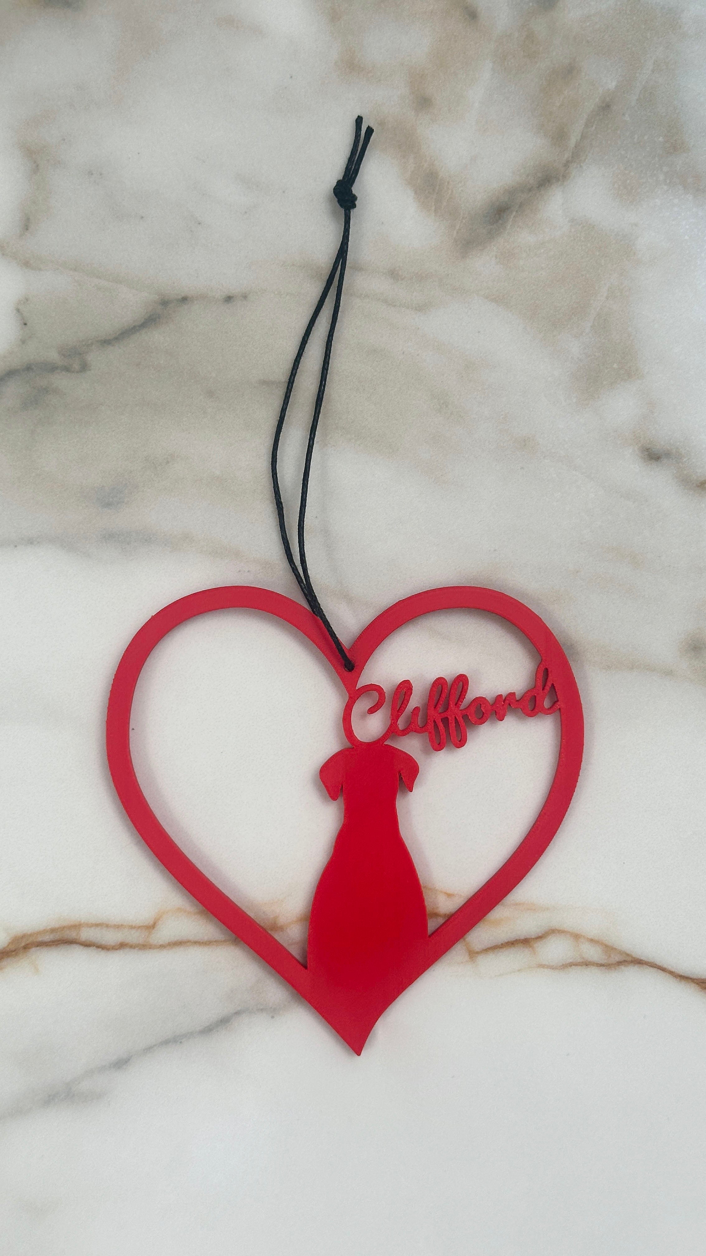 Personalised Pet Name Heart Hanging Sign | Custom Cat or Dog Silhouette Decor | Dachshund German Shepherd Labrador | Pet Memorial Gift