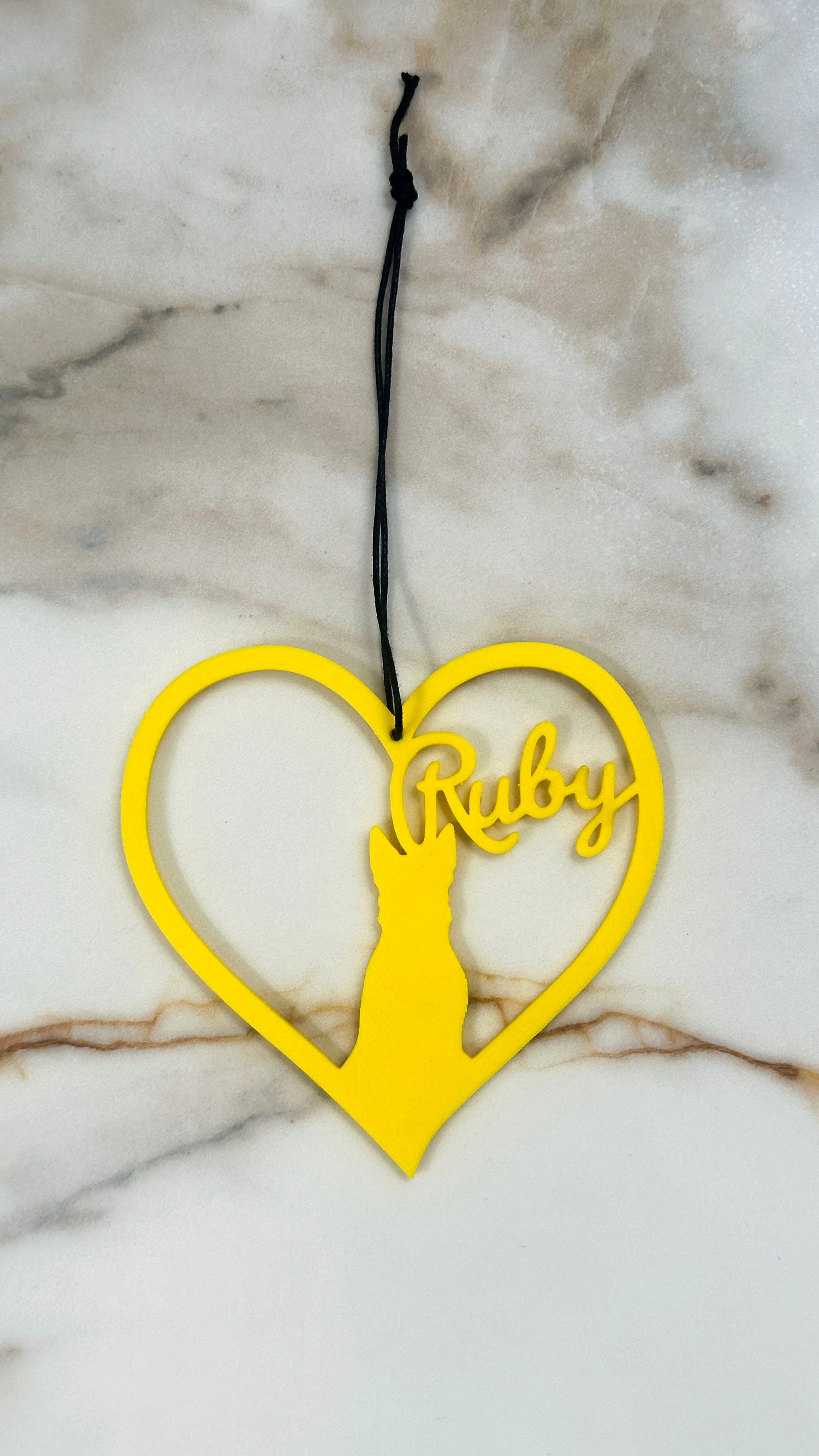 Personalised Pet Name Heart Hanging Sign | Custom Cat or Dog Silhouette Decor | Dachshund German Shepherd Labrador | Pet Memorial Gift