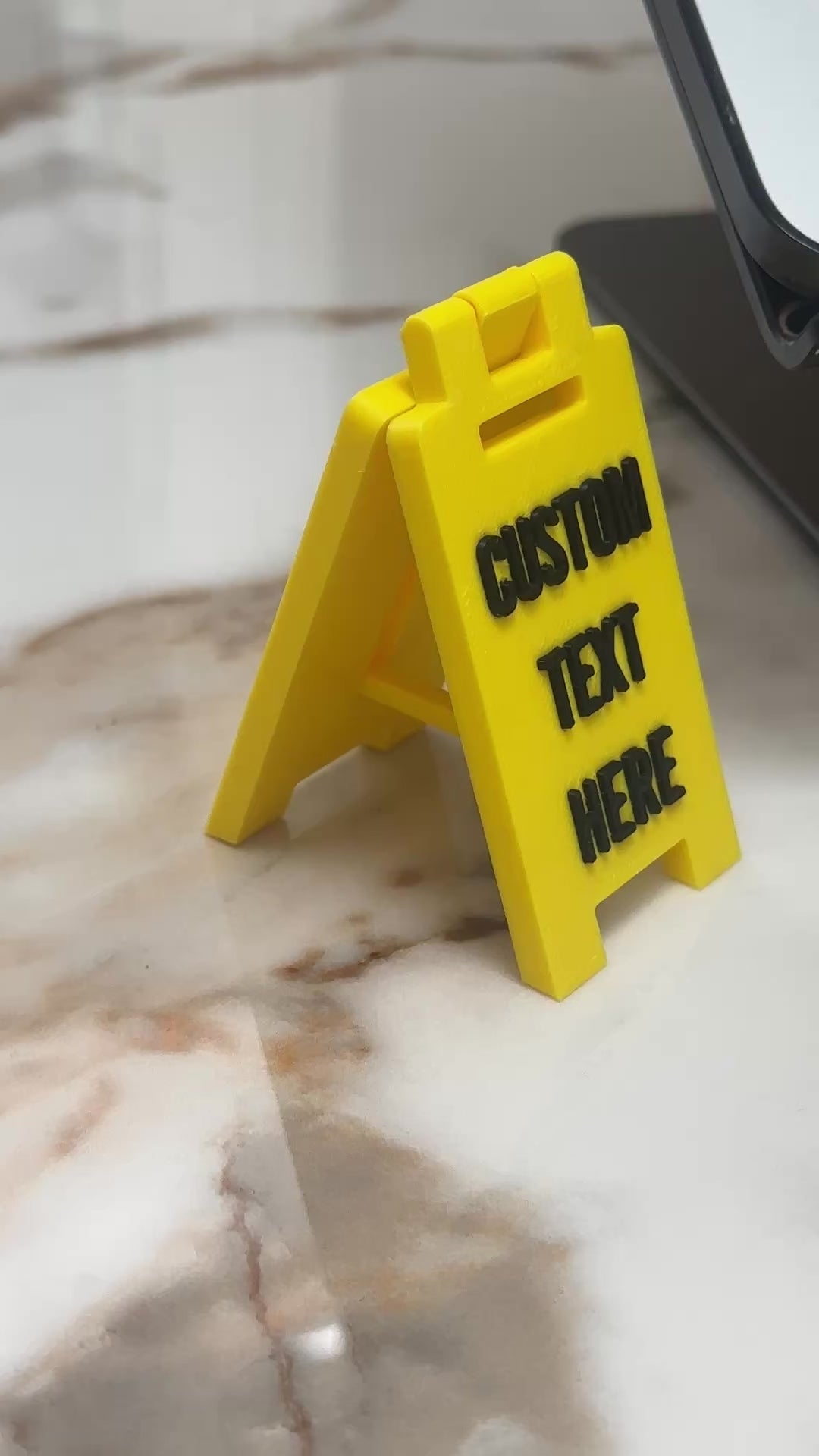 Custom Caution Desk Sign | Personalised Funny Office Sign | Novelty Wet Floor Style Sign | Desk Decor | Coworker | Secret Santa | New Job