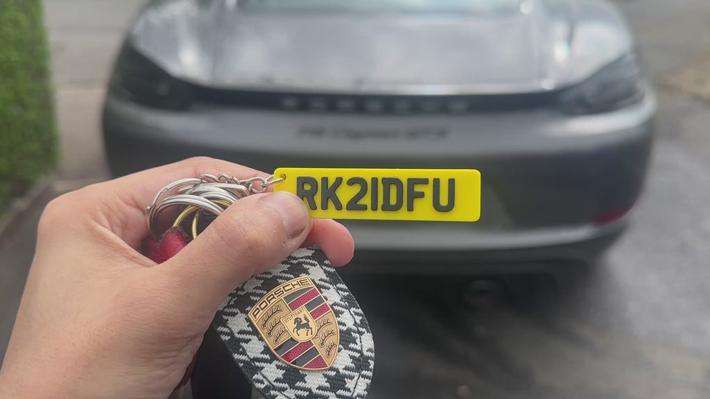Personalised Number Plate Keyring | Custom Car Reg Keychain | Rectangular or Hex Shape | UK Plate Style | Gift for Him Her | Christmas